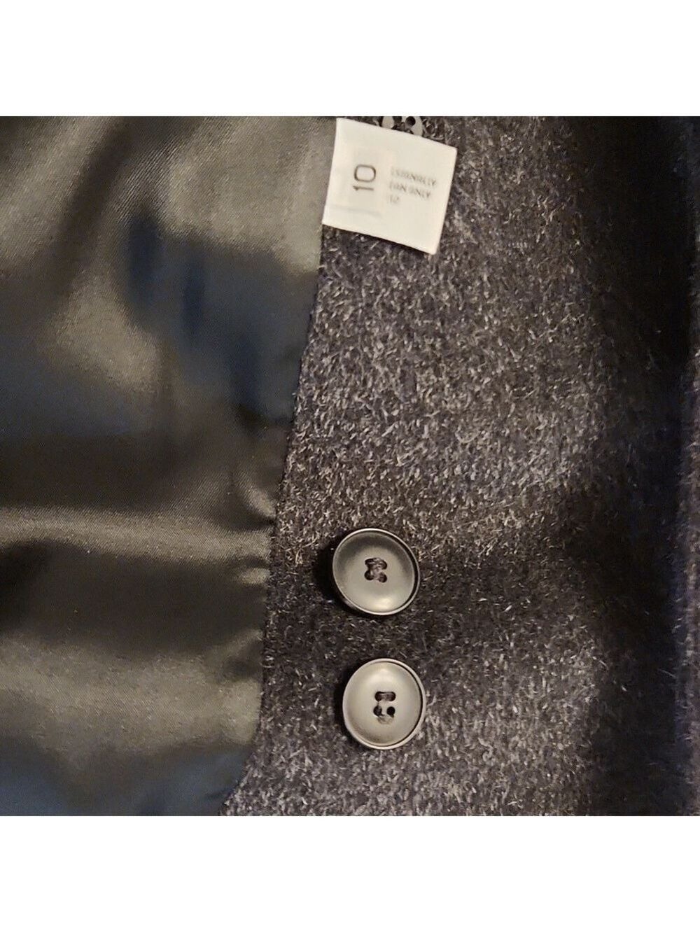 Forecaster of Boston Pure Wool Mohair PeaCoat Size: 10 Charcoal gray mid length - Picture 13 of 15